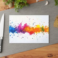 Painted Anarchy Şık Temperli Cam Kesme Tahtası Seti - Kaymaz, Çizilmez -