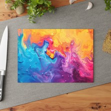 Painted Anarchy Şık Temperli Cam Kesme Tahtası - Kaymaz, Çizilmez ve  - Modern Cam Kesme Tahtası Seti