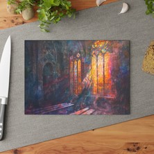 Painted Anarchy Işık ve Gölge Cam Kesme Tahtası Seti - Kaymaz Yüzeyli, Çizilmez ve  Şık Temperli Cam