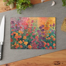 Painted Anarchy Kaymaz Yüzeyli Şık Temperli Cam Kesme Tahtası - Çizilmez ve Temizlemesi Kolay