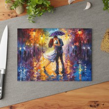 Painted Anarchy Şık Temperli Cam Kesme Tahtası - Çizilmez Kaymaz Yüzey  - Çarpıcı Afremov Sanat Dokusu