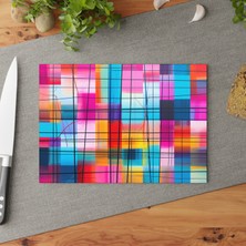 Painted Anarchy Geometrik Cam Kesme Tahtası Seti - Şık Tasarım, Kaymaz Yüzey, Çizilmez