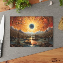 Painted Anarchy Güneş Işığı Temalı Temperli Cam Kesme Tahtası - Şık ve Dayanıklı Kaymaz