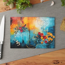 Painted Anarchy Doğadan Esinlenen Temperli Cam Kesme Tahtası Seti - Şık, Kaymaz Yüzey, Çizilmez