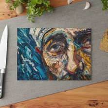 Painted Anarchy Canlı Renkler Temperli Cam Kesme Tahtası Seti - Şık ve Temizlemesi Kolay