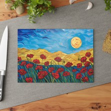 Painted Anarchy Renkli Temperli Cam Kesme Tahtası Seti - Şık ve Dayanıklı