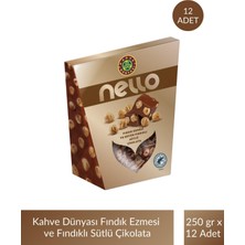 Kahve Dünyası Nello Fındık Ezmesi ve Bütün Fındıklı Sütlü Çikolata 250 gr x 12 Adet