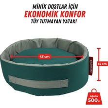 XPERMATE Sünger Simit Küçük Irk Köpek Yatağı Ve Kedi Yatağı 45 Cm Yeşil Gri