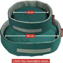 XPERMATE Sünger Simit Küçük Irk Köpek Yatağı Ve Kedi Yatağı 45 Cm Yeşil Gri