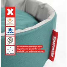 XPERMATE Sünger Simit Küçük Irk Köpek Yatağı Ve Kedi Yatağı 45 Cm Yeşil Gri