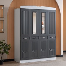 Gardırop, Cunda Mdf Ön Yüzeyli 4 Kapaklı Dolap