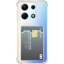 Kzy Infinix Note 30I ile Uyumlu Kapak Kamera Korumalı Kartlıklı Darbe Emici Özellikli Şeffaf Silikon Kılıf