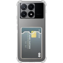 Kzy Xiaomi Poco X6 Pro ile Uyumlu Kapak Kamera Korumalı Kartlıklı Darbe Emici Özellikli Şeffaf Silikon Kılıf