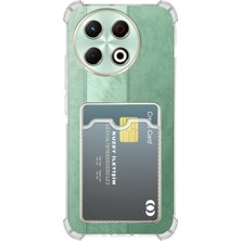 Kzy Tecno Spark 30 Pro ile Uyumlu Kapak Kamera Korumalı Kartlıklı Darbe Emici Özellikli Şeffaf Silikon Kılıf