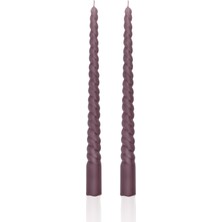 The Mia Burgu Şamdan Mumu 2li Set Vizon 29  cm