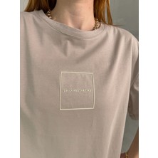 T-905 Vizon Daily Kabartma Yazılı Bisiklet Yaka Tshirt