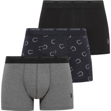U.s. Polo Assn.  Erkek 211 Lacivert-Antrasit Melanj - Siyah3 Lü Boxer