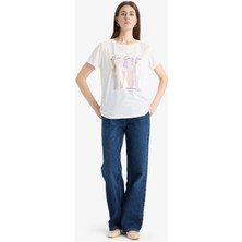 DeFacto Regular Fit Bisiklet Yaka Baskılı Kısa Kollu Tişört E5061AX25SP