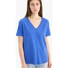 DeFacto Regular Fit V Yaka Basic Düz Penye Kısa Kollu Tişört W9578AZ25SP