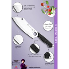 Sürmene Serisi Outdoor Bıçak Kamp Bıçağı Mutfak Şef Bıçak Bıçağı Deri Kılıflı 4 Lü Set Siyah (OUT-011)