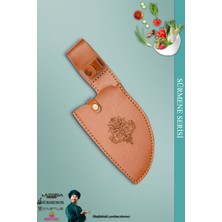 Sürmene Serisi Outdoor Bıçak Kamp Bıçağı Mutfak Şef Bıçak Bıçağı Deri Kılıflı Beyaz (OUT-004)