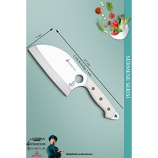 Sürmene Serisi Outdoor Bıçak Kamp Bıçağı Mutfak Şef Bıçak Bıçağı Deri Kılıflı Beyaz (OUT-004)