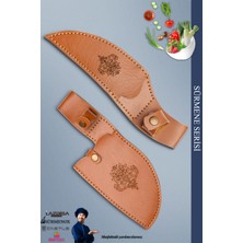 Sürmene Serisi Outdoor Bıçak Kamp Bıçağı Mutfak Şef Bıçak Bıçağı Deri Kılıflı 2 Li Set (OUT-005)