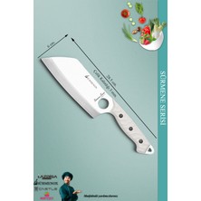 Sürmene Serisi Outdoor Bıçak Kamp Bıçağı Mutfak Şef Bıçak Bıçağı Deri Kılıflı Beyaz (OUT-005)