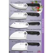 Sürmene Serisi Outdoor Bıçak Kamp Bıçağı Mutfak Şef Bıçak Bıçağı Deri Kılıflı 5 Li Set Siyah (OUT-012)