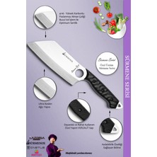 Sürmene Serisi Outdoor Bıçak Kamp Bıçağı Mutfak Şef Bıçak Bıçağı Deri Kılıflı 5 Li Set Siyah (OUT-012)