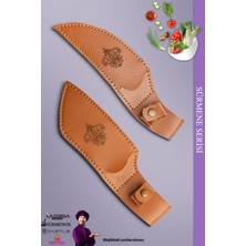Sürmene Serisi Outdoor Bıçak Kamp Bıçağı Mutfak Şef Bıçak Bıçağı Deri Kılıflı 2 Li Set (OUT-0008)