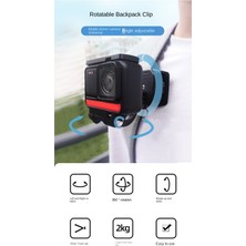 Alchemy Craft Go Pro Hero 10 9 8 7 6 5 4 Insta 360 Aksiyon Kamerası Için 360 Derece Dönebilen Sırt Çantası Klips Kelepçe Montajı (Yurt Dışından)