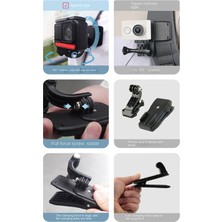 Alchemy Craft Go Pro Hero 10 9 8 7 6 5 4 Insta 360 Aksiyon Kamerası Için 360 Derece Dönebilen Sırt Çantası Klips Kelepçe Montajı (Yurt Dışından)