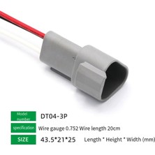 Alchemy Craft Deutsch Otomotiv Su Geçirmez Konnektör Için Kablo Kılıflı Kablo Bağlantısı, 3 Delikli Erkek Uçlu Kablo DT04-3P (Yurt Dışından)