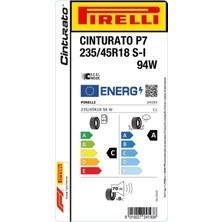 Pirelli 235/45 R18 94W S-I Cinturato P7 Oto Yaz Lastiği (Üretim Yılı:2024)