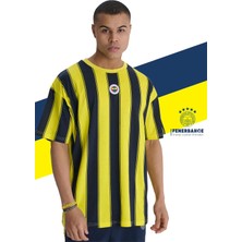Fenerbahçe Orijinal Lisanslı Sarı Lacivert Çubuklu Erkek T-Shirt
