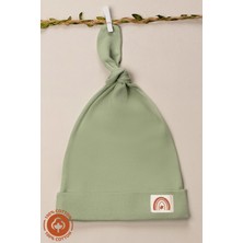 Unisex Bebek Arma Detaylı Bağlamalı Penye Organik Pamuklu Yenidoğan 3lü Bebek Bere Set