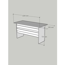 Myniture Home & Living Festival Ofis Masası - OFİS-1-2-4-120 x 90 Beyaz - Antrasit