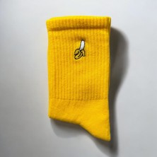 OMSRenkli Tasarım Meyve Muz Nakışlı Socket Unisex Çorap