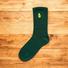 OMS Renkli Tasarım Meyve Avokado Nakışlı Socket Unisex Çorap