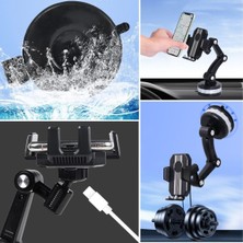 River World 360 Dönebilen Jel Vantuzu Olan Cama Takılabilen Araç Telefon Tutucu