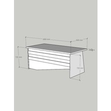 Festival Ofis Masası - OFİS-4-4-1-180X60 Beyaz - Beyaz
