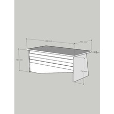Festival Ofis Masası - OFİS-4-2-2-180X75 Beyaz - Ceviz