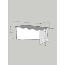 Festival Ofis Masası - OFİS-5-1-2-120 x 60 Beyaz - Ceviz