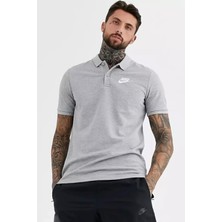 Nike Sportswear Clup Regular Fit Polo Yaka Gri Erkek Tişört