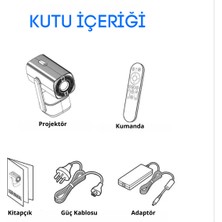 Tekno Drone Powerbanklı Android Taşınabilir Projeksiyon Wifi ve 4K Destekli Rgb LED Akıllı Sinema Projektör