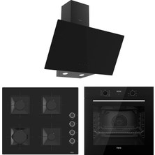 Ferre Flowart Ventora Plus Siyah 3'lü Ankastre Set ( QBL63CS-SS205-D077 )