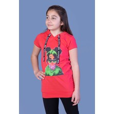 Toontoy Kız Çocuk Billie Eilish Baskılı Kapüşonlu Tişört