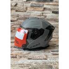M&h Sports Yarım Açık Motosiklet Kask Güneş Vizörlü Nardo Gri
