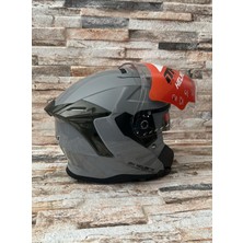 M&h Sports Yarım Açık Motosiklet Kask Güneş Vizörlü Nardo Gri